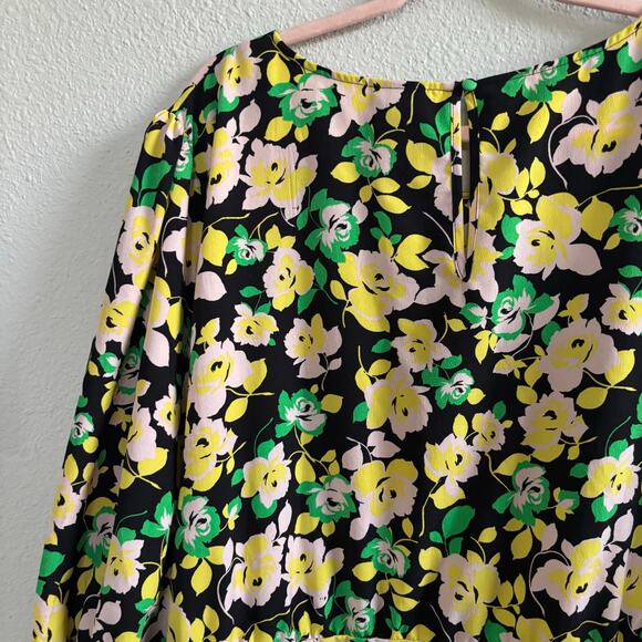 Who What Wear Floral Tiered Mini Dress Yellow Flowers Women's Size 4XL - Picture 10 of 12